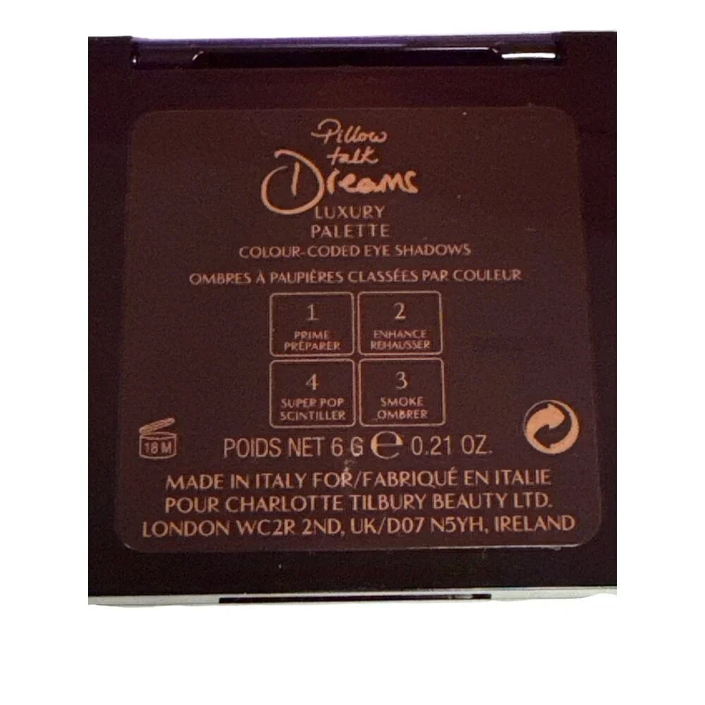 Charlotte Tilbry Pillow Talk Dreams Eyeshadow Palette Shimmer Finish 4 Shades